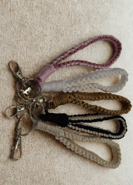 Handcrafted Macramé Wristlet Keychain –  Braided Polyester Cord | Custom Colours | Durable, Soft & Stylish
